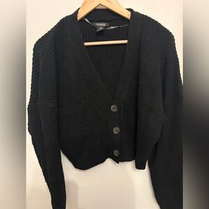 Revamped Black Women's Cardigan Sweater